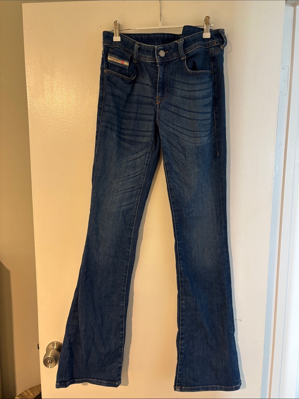Dark Blue Flare Jeans - Women’s Wide Leg Denim